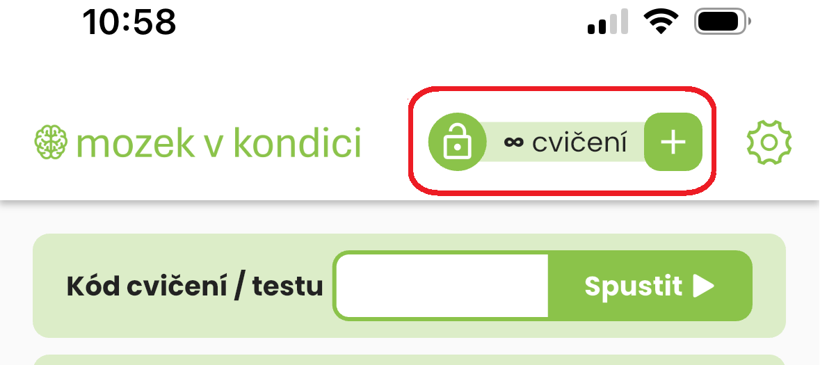 První krok k aktivaci aplikace Brainmondo - mozek v kondici