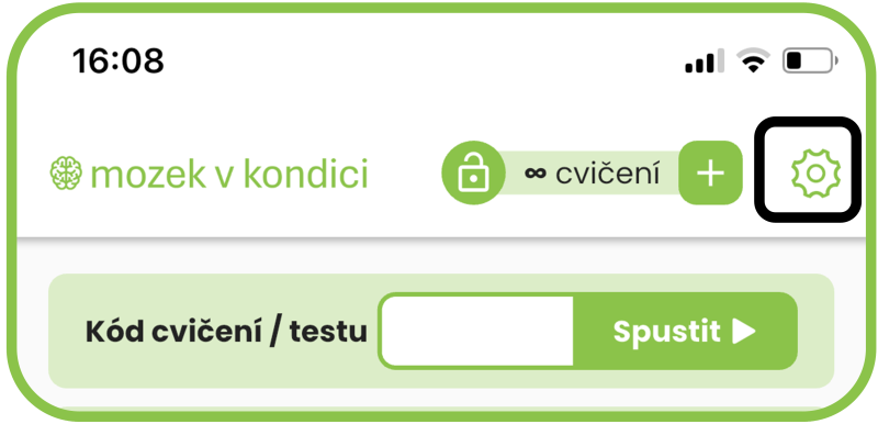 Ikonka pro nastavení aplikace